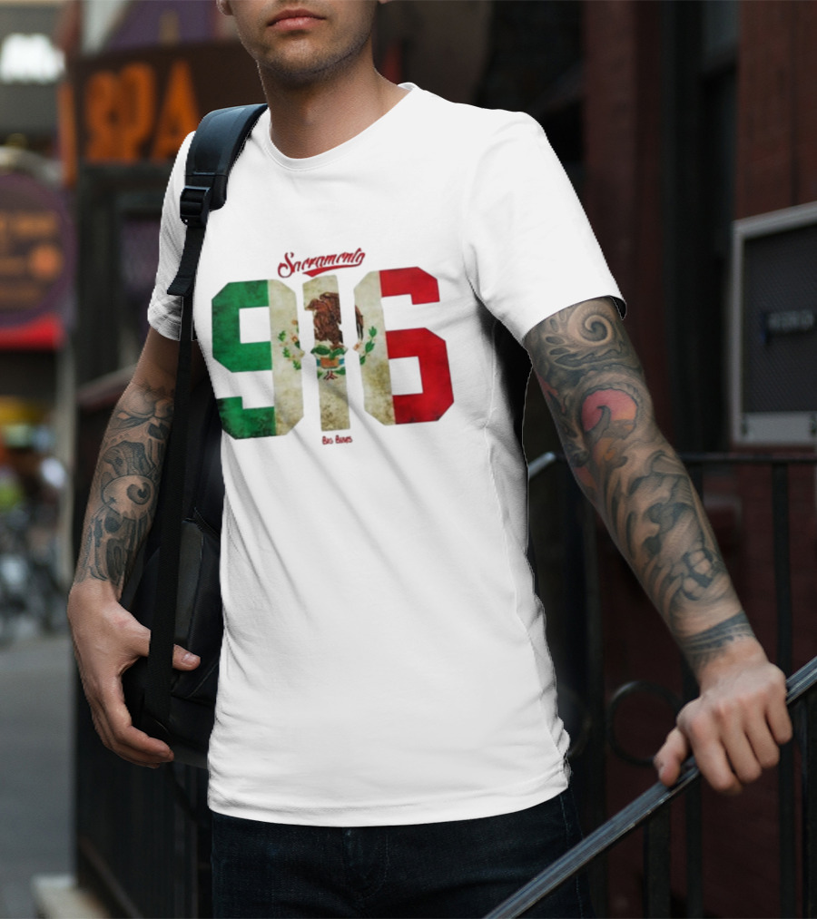 Sacramento 916 Big Boys Mexican Flag Design T-Shirt