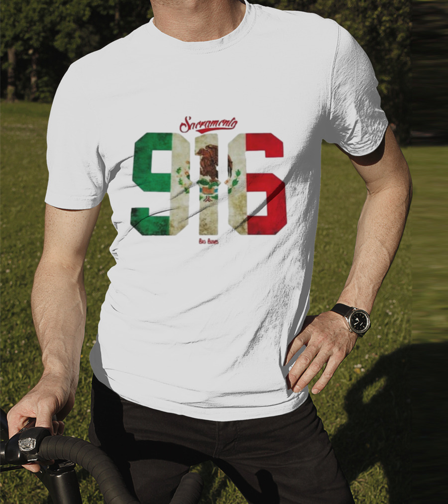 Sacramento 916 Big Boys Mexican Flag Design T-Shirt