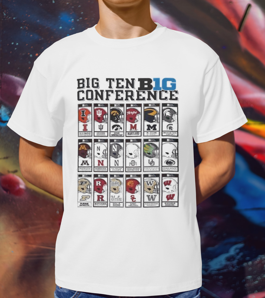 Big Ten Conference 2025 All Team Helmet Collection T-Shirt