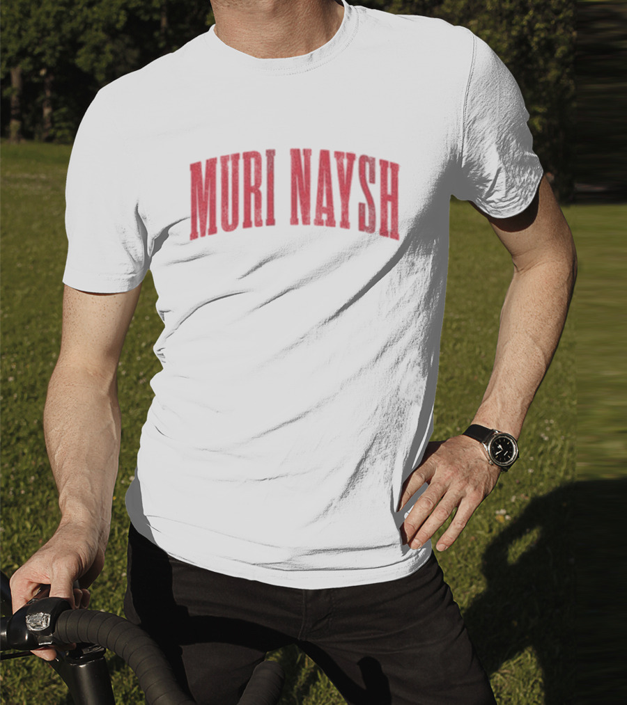 Bilmuri Muri Naysh 2025 Bold Arch Red Text T-Shirt