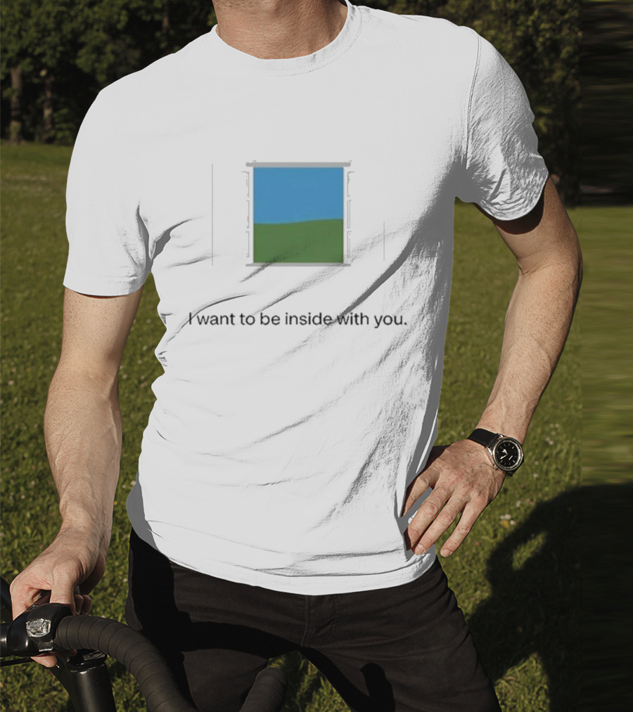 Bon Iver Blue Sky Green Field Window I Want To Be Inside With You T-Shirt