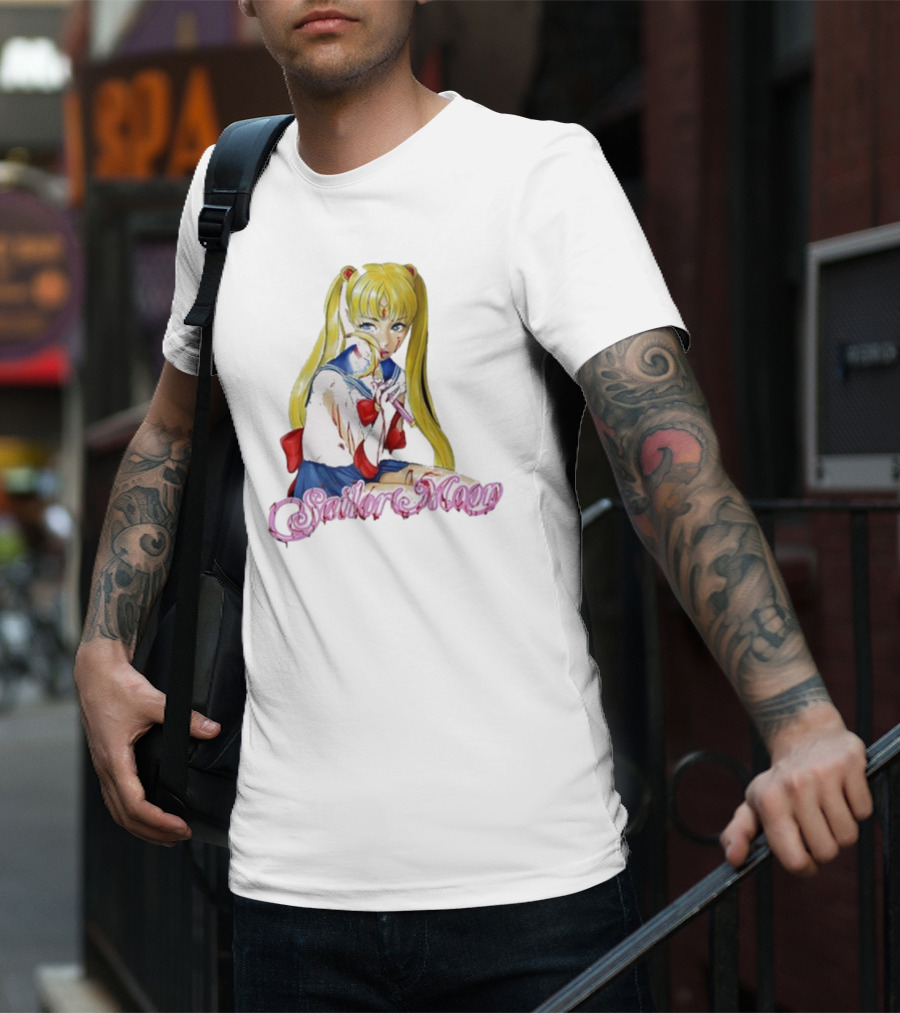 Bl00dina Sailor Moon Anime Mirror And Lipstick T-Shirt