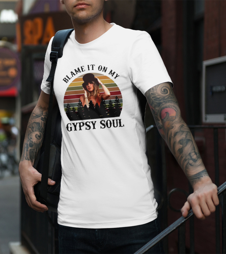 Blame It On My Gypsy Soul Vintage Sunset Forest Retro Style T-Shirt