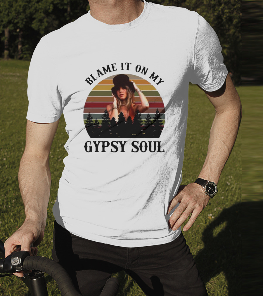 Blame It On My Gypsy Soul Vintage Sunset Forest Retro Style T-Shirt