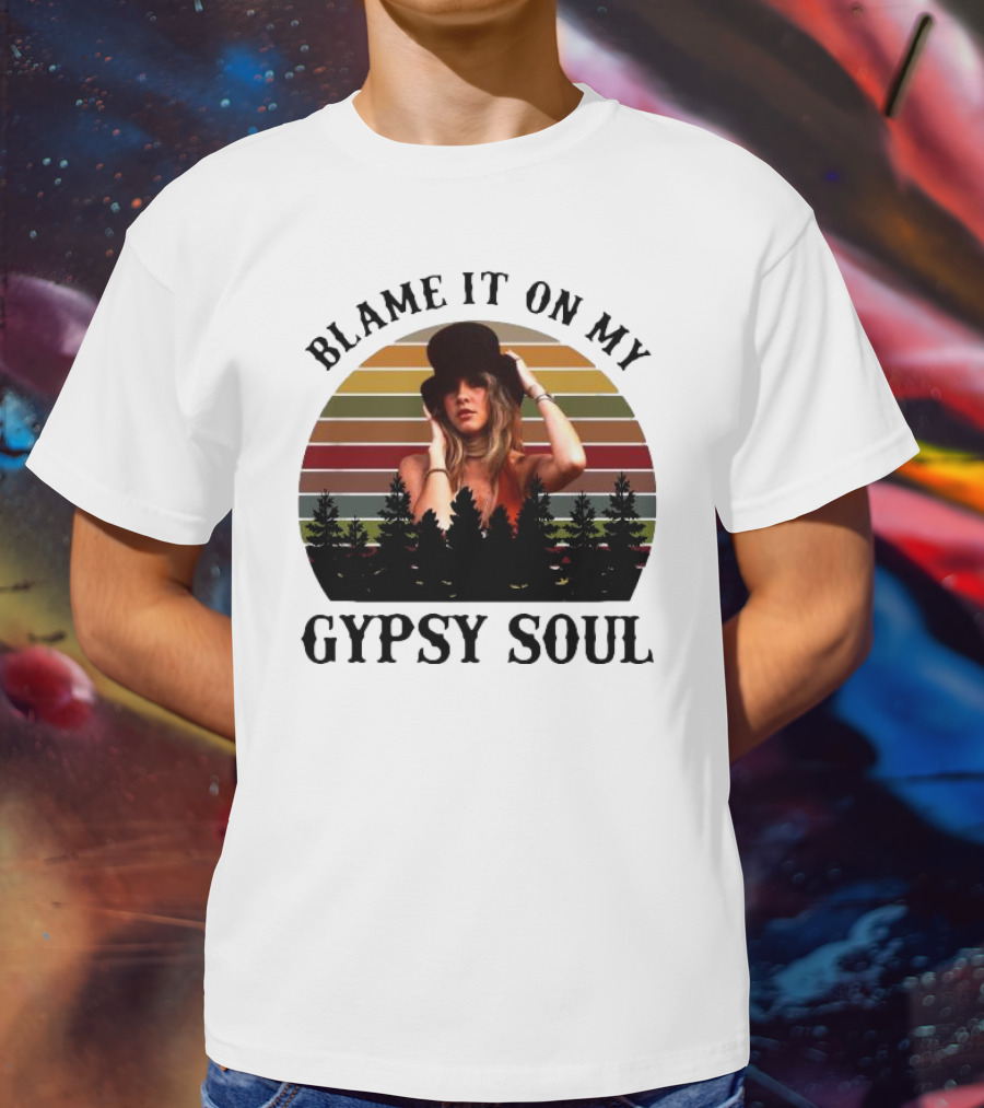 Blame It On My Gypsy Soul Vintage Sunset Forest Retro Style T-Shirt