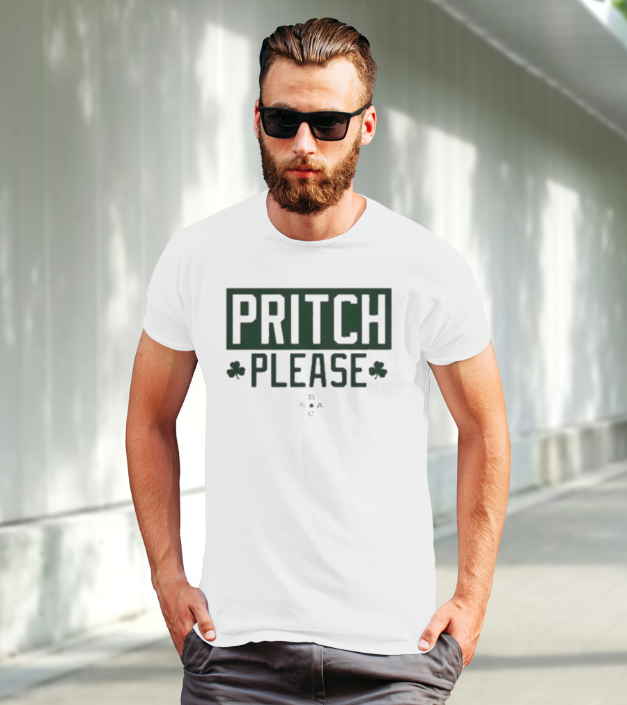 Boston Celtics Pritch Please St Patrick’s Day Shamrocks T-Shirt
