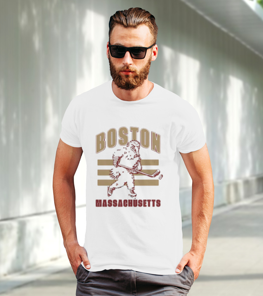 Boston Massachusetts Hockey Mascot Skater T-Shirt