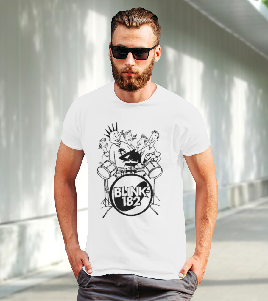 Blink-182 Cartoon Drummer Characters T-Shirt