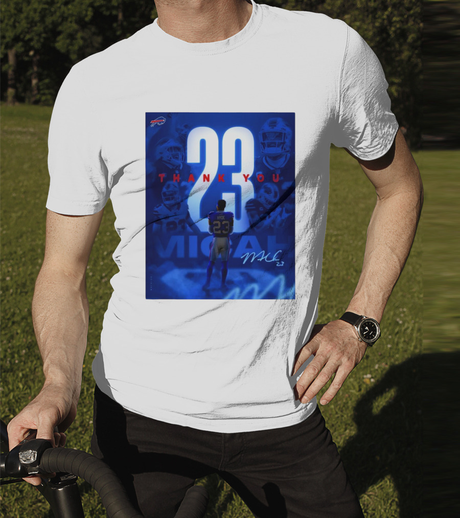 Buffalo Bills Thank You Micah Hyde 23 Signature Go Bills Mafia T-Shirt