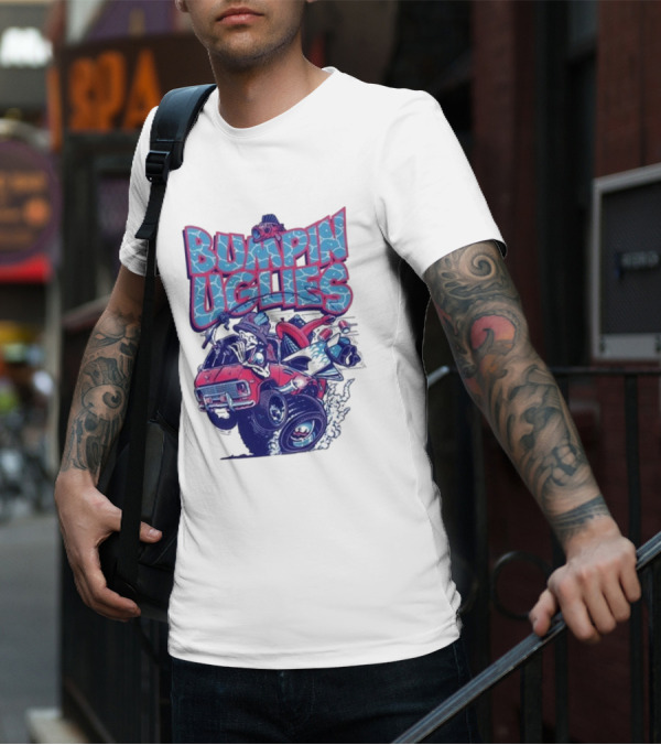 "Bumpin Uglies Red Truck With Fish Cartoon" T-Shirt