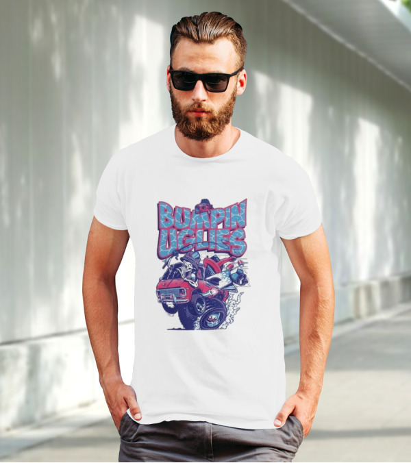 "Bumpin Uglies Red Truck With Fish Cartoon" T-Shirt