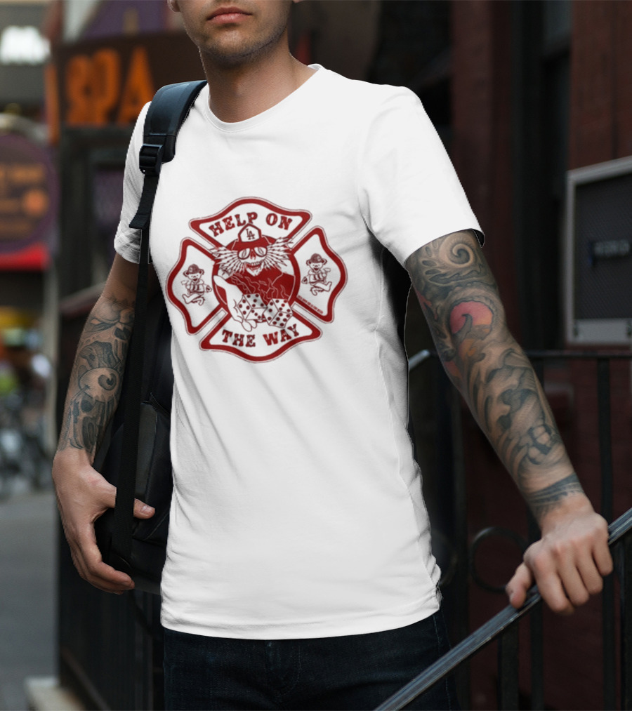 Help On The Way Firefighter Support Emblem T-Shirt