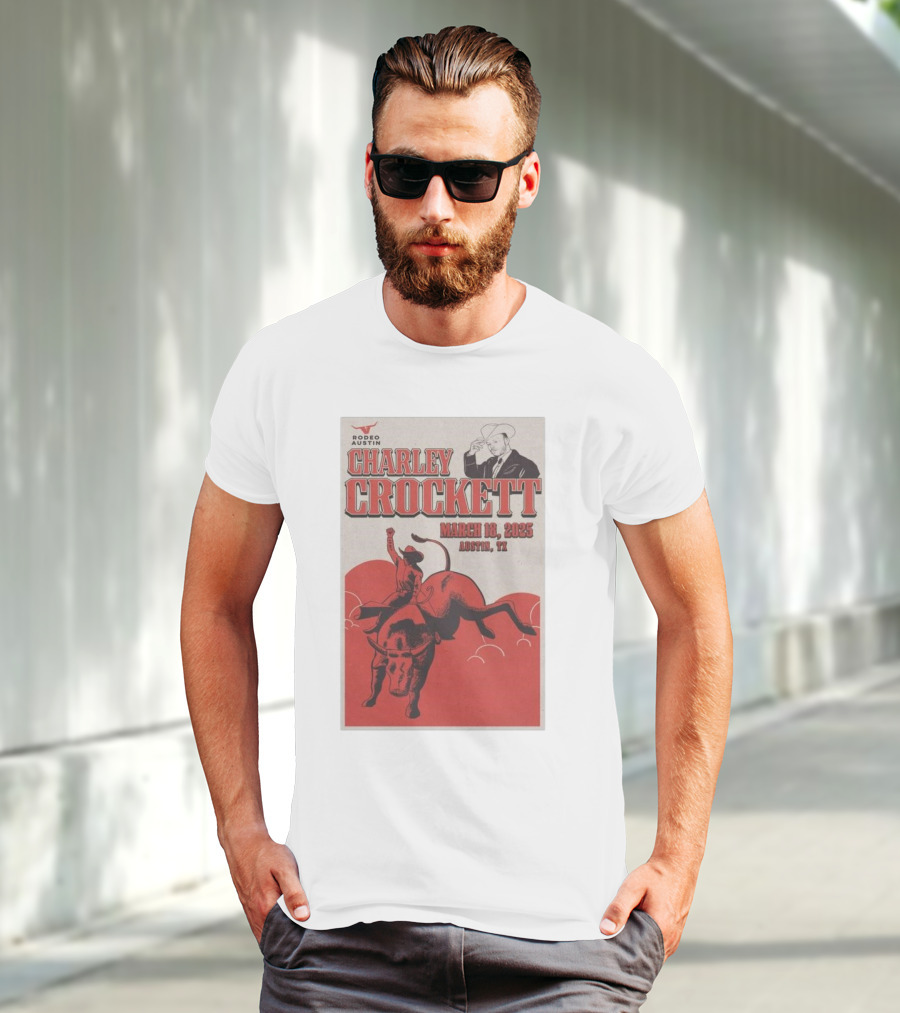 Charley Crockett March 18 2025 Rodeo Austin TX T-Shirt
