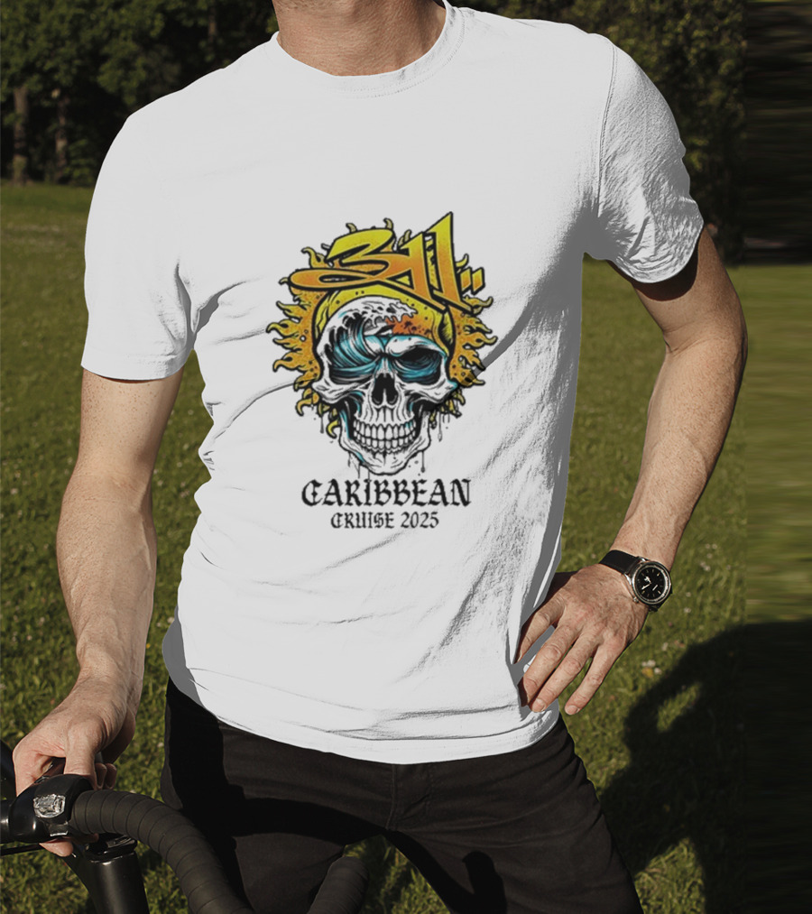 311 Caribbean Cruise 2025 Skull Wave T-Shirt