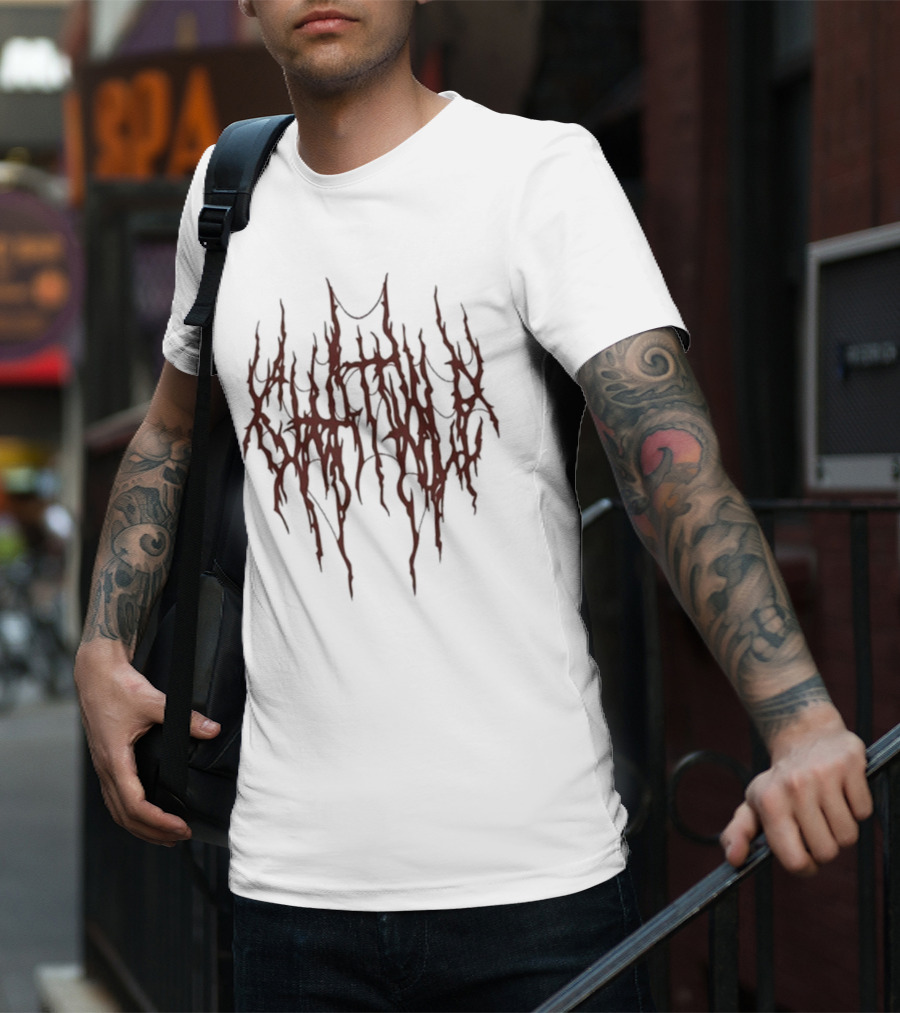 Chat Pile Red Dripping Text Design T-Shirt
