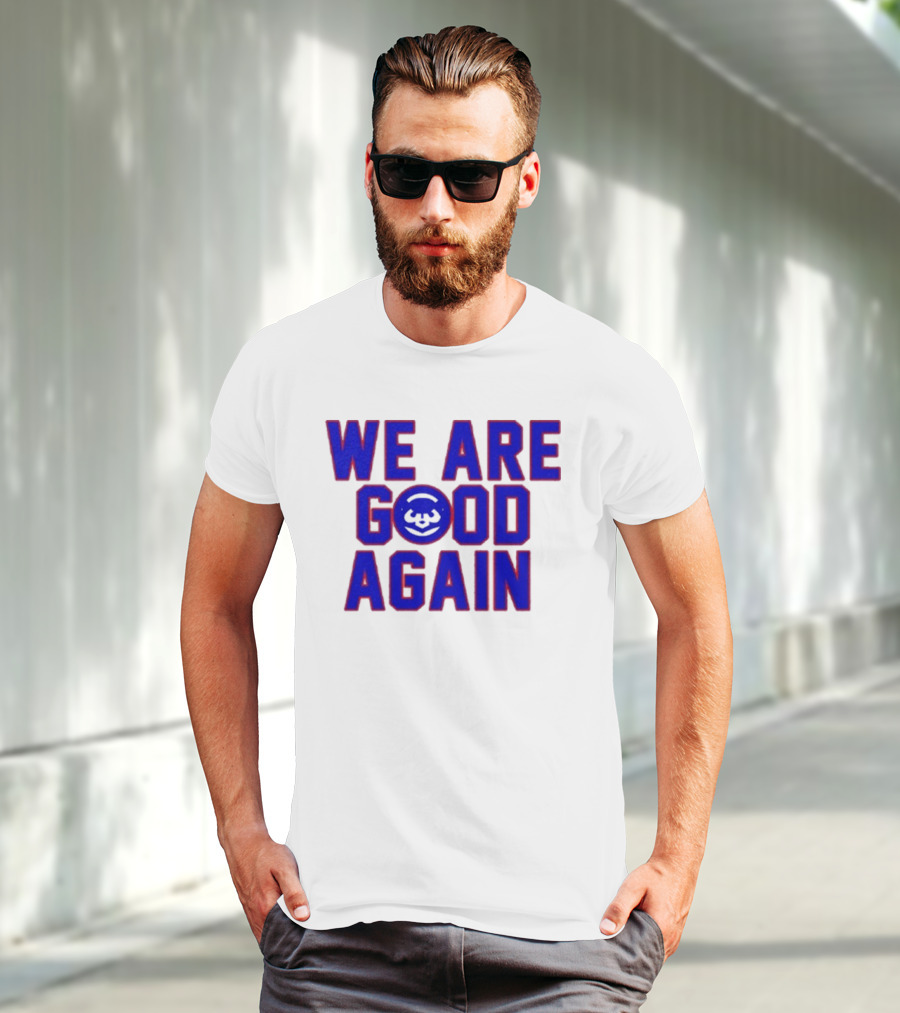 Chicago Cubs We Are Good Again Bear Face Emblem T-Shirt