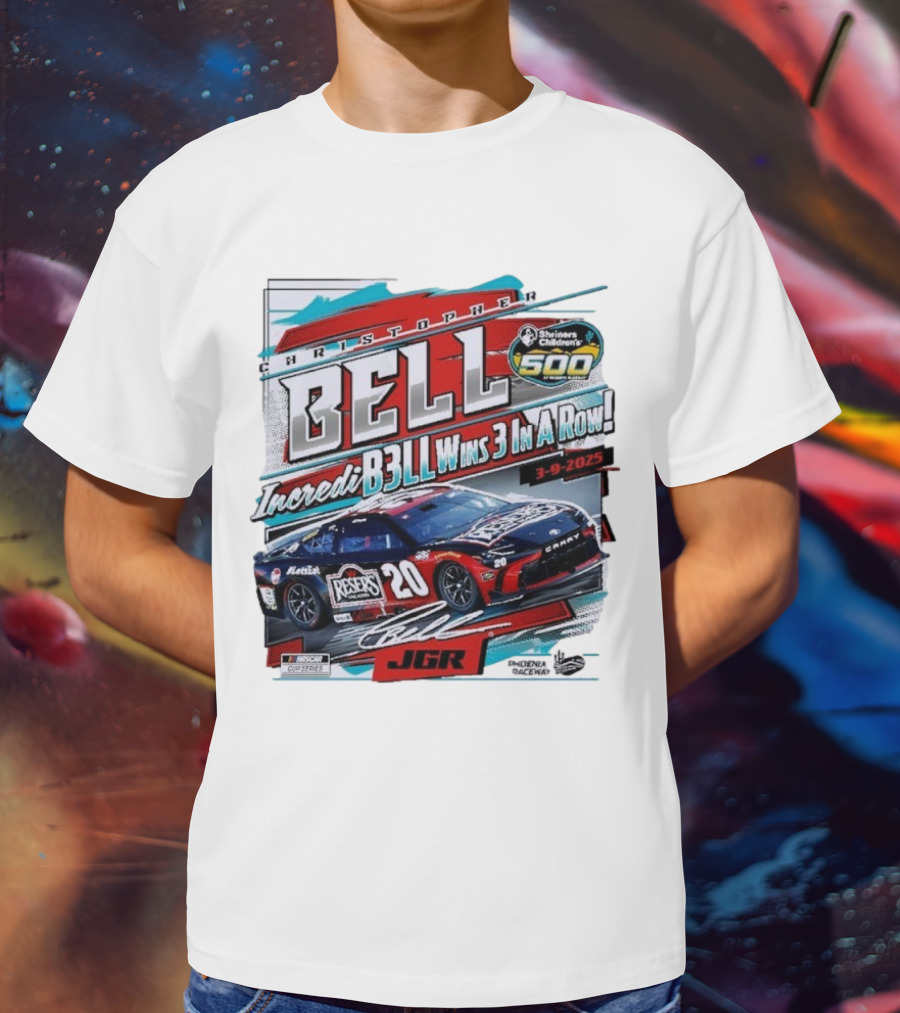 Christopher Bell Wins 3 In A Row Shriners Children’s 500 Race 2025 NASCAR Cup Series JGR T-Shirt