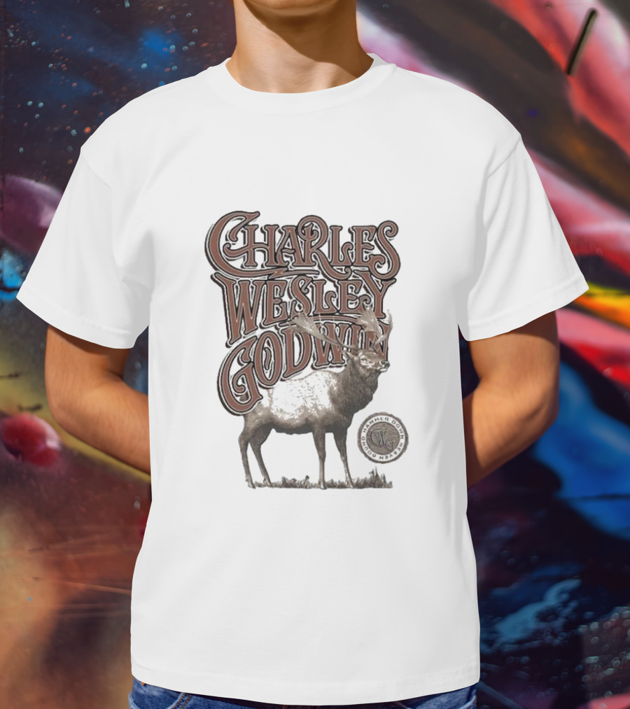 Charles Wesley Godwin Elk Lonely Mountain Town T-Shirt