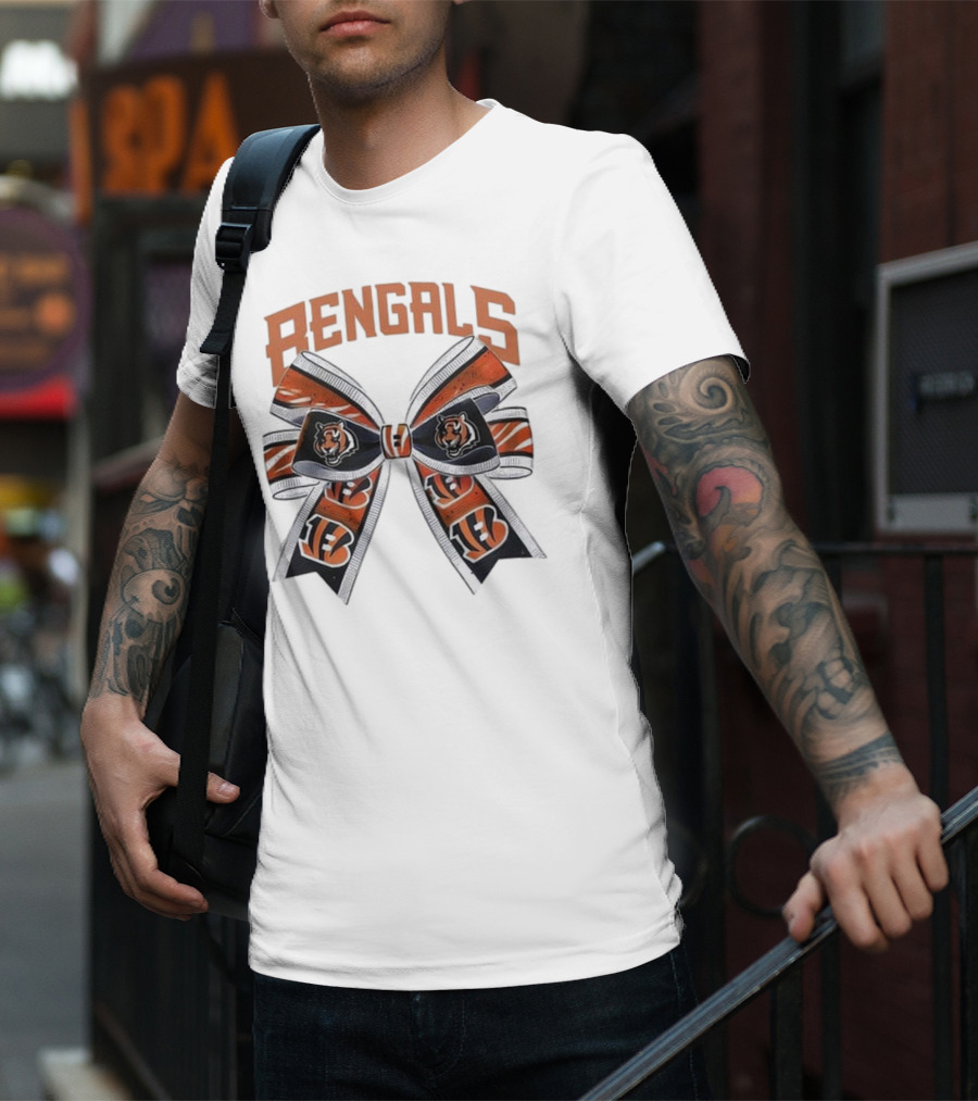 Cincinnati Bengals Bow Featuring Iconic Tiger Logos T-Shirt