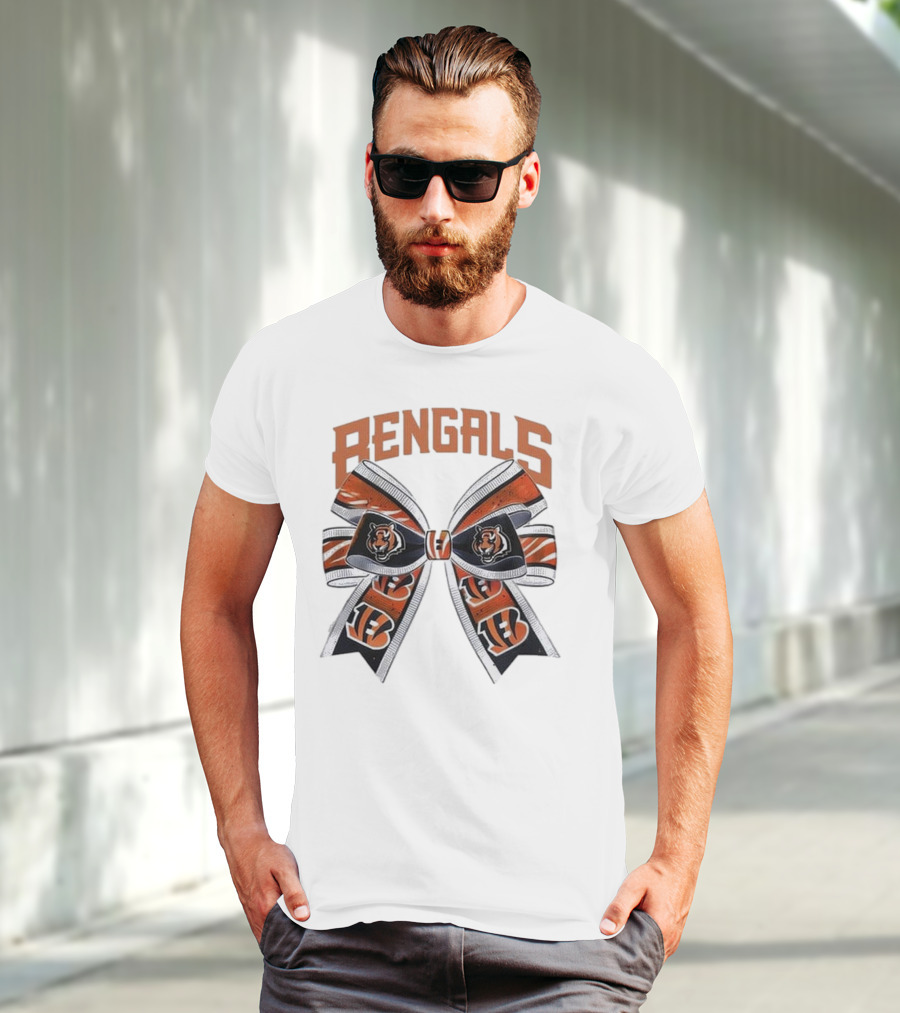 Cincinnati Bengals Bow Featuring Iconic Tiger Logos T-Shirt