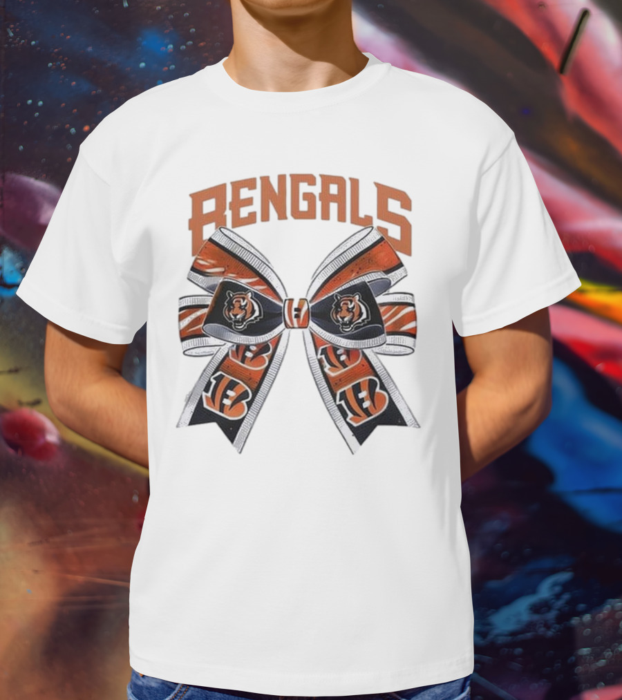 Cincinnati Bengals Bow Featuring Iconic Tiger Logos T-Shirt