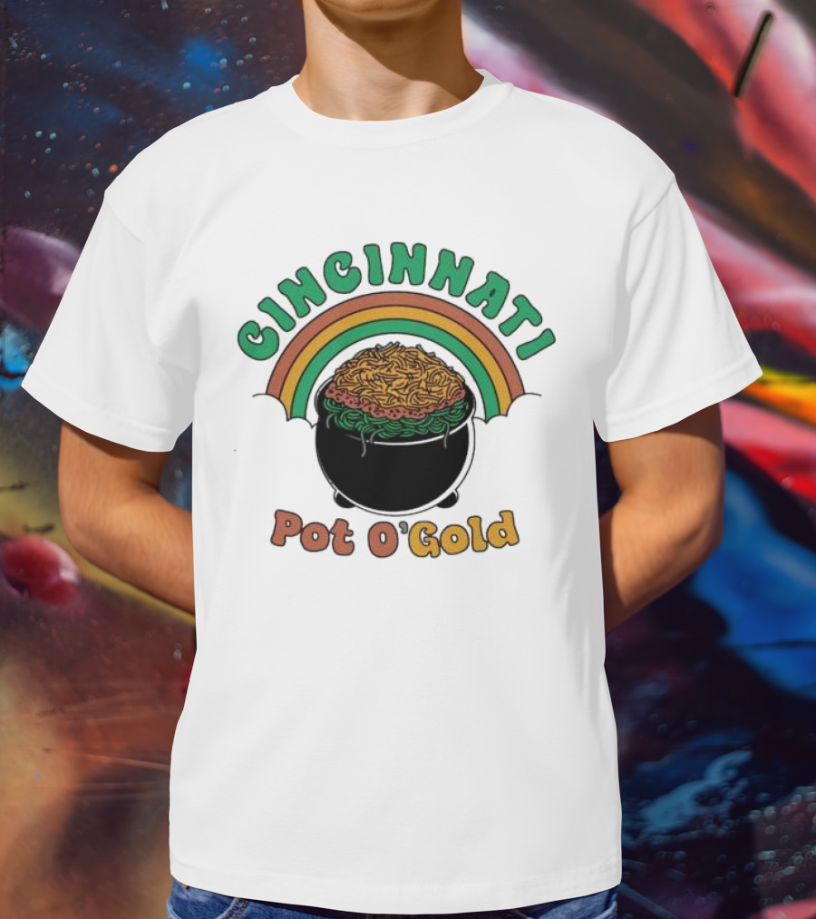 Cincinnati Pot O Gold Rainbow St Patricks Day T-Shirt