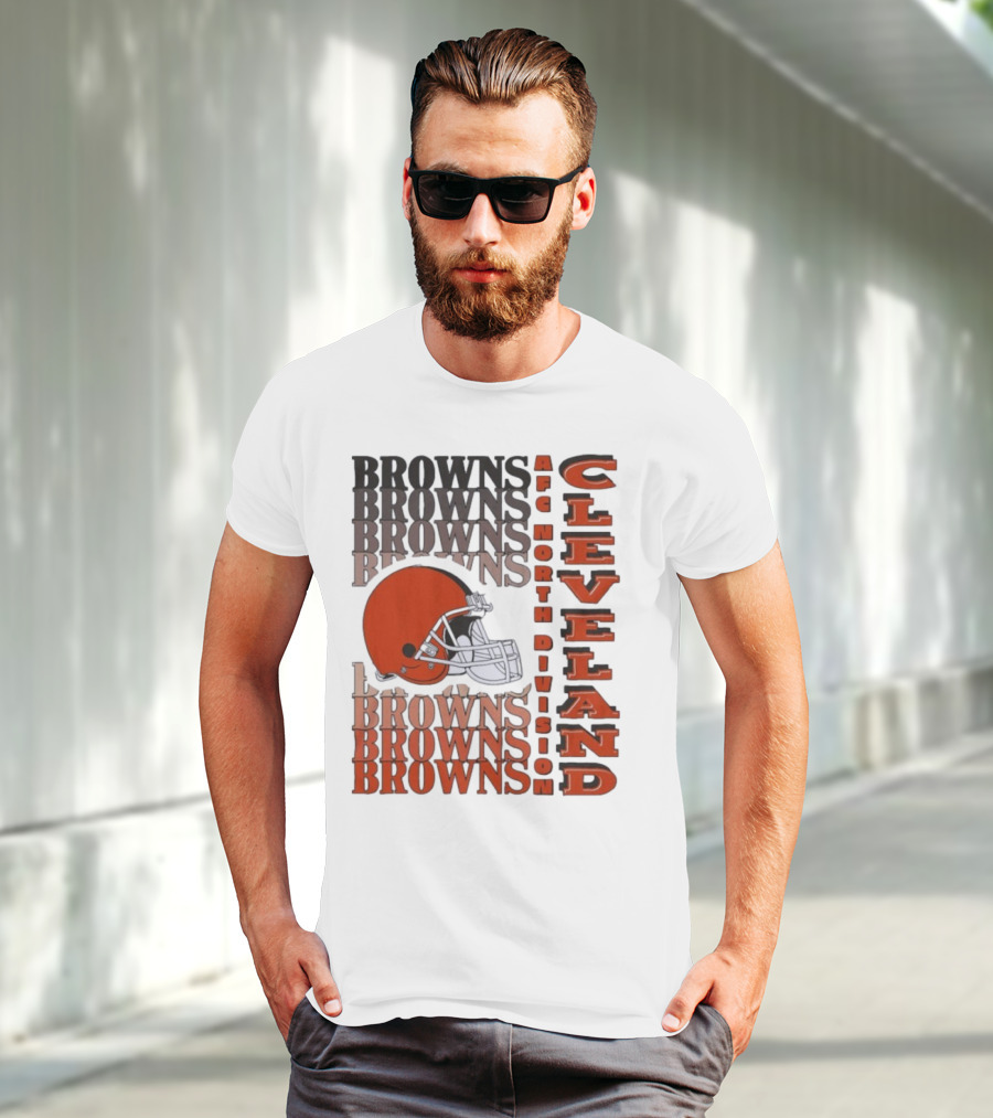 Cleveland Browns AFC North Division Browns Helmet T-Shirt