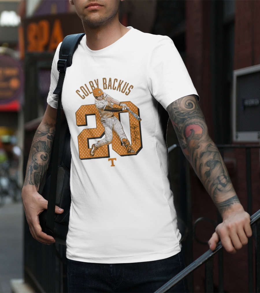 Colby Backus 20 Tennessee Vols NCAA Baseball Signature T-Shirt