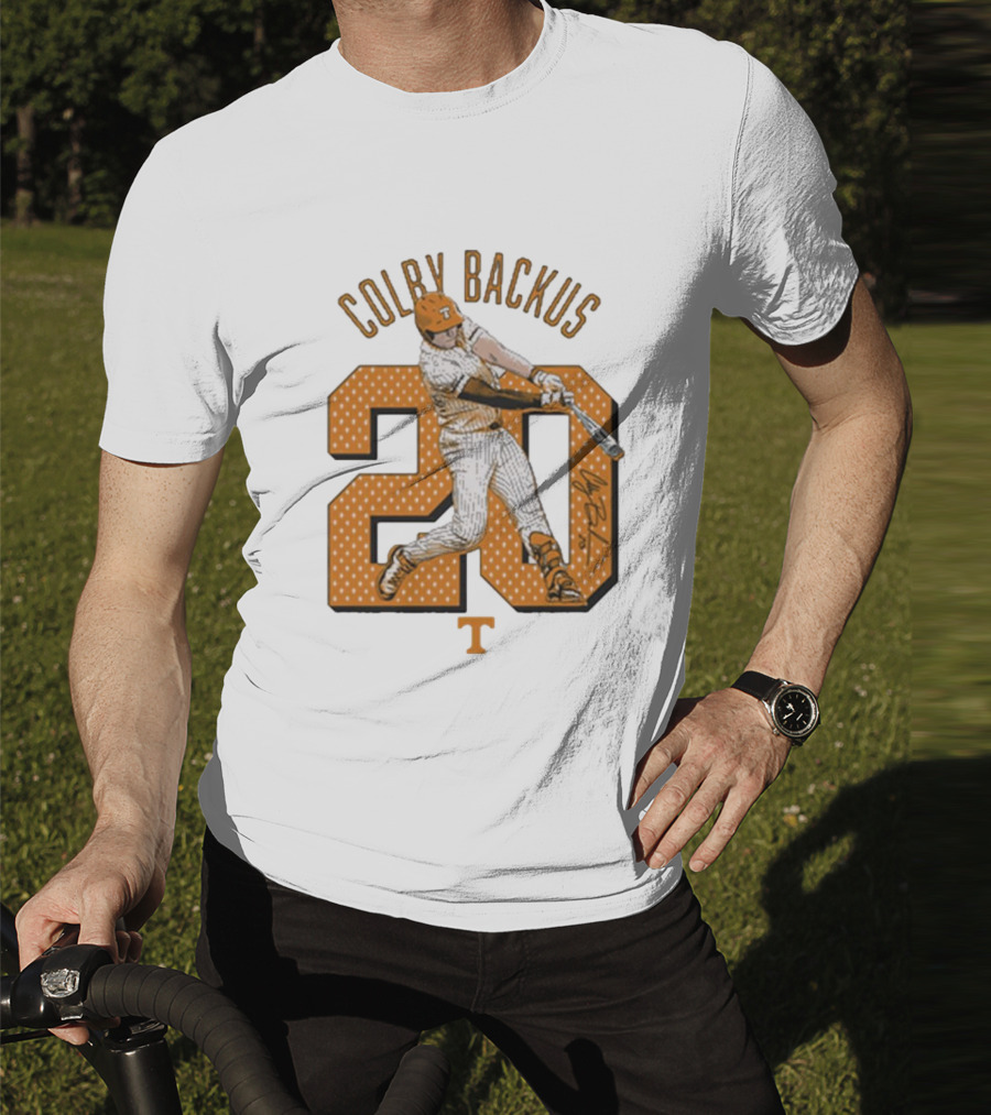 Colby Backus 20 Tennessee Vols NCAA Baseball Signature T-Shirt