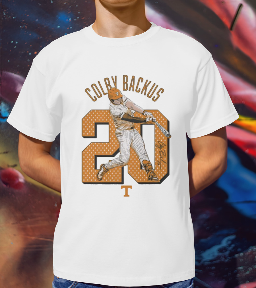 Colby Backus 20 Tennessee Vols NCAA Baseball Signature T-Shirt