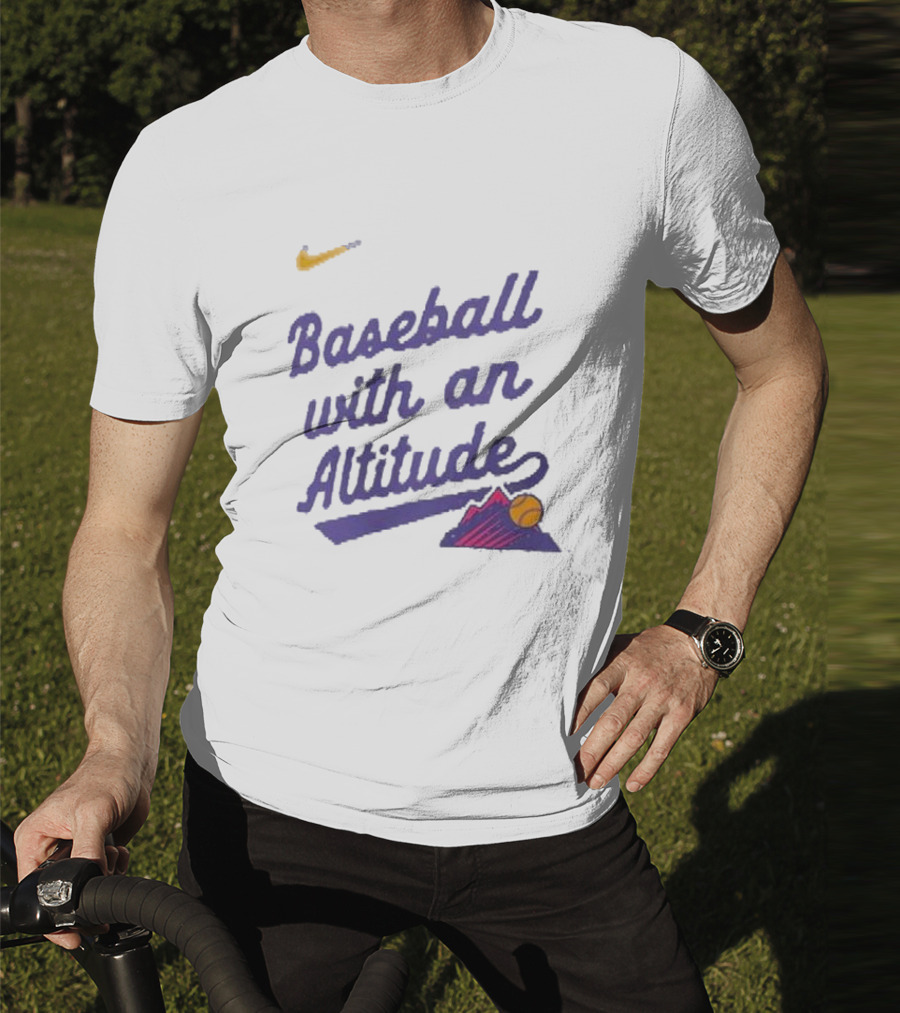 Nike Baseball With An Altitude Rockies Mountains Graphic T-Shirt