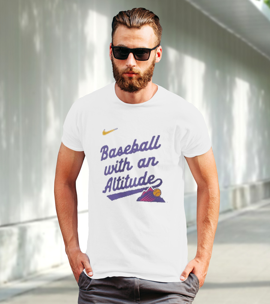Nike Baseball With An Altitude Rockies Mountains Graphic T-Shirt