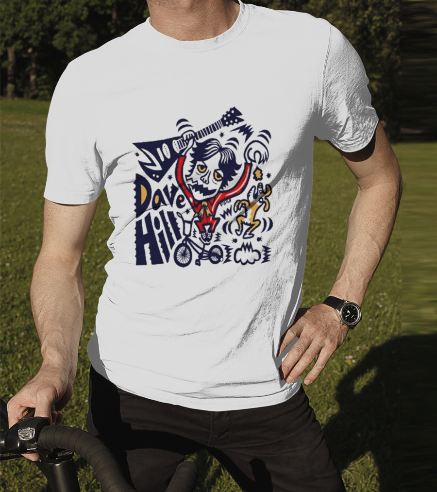 Dave Hill Luci P-Yellow Peelander-Z Guitar Bicycle Art T-Shirt