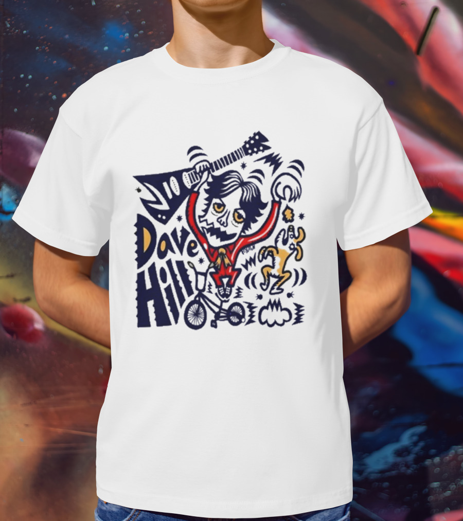 Dave Hill Luci P-Yellow Peelander-Z Guitar Bicycle Art T-Shirt