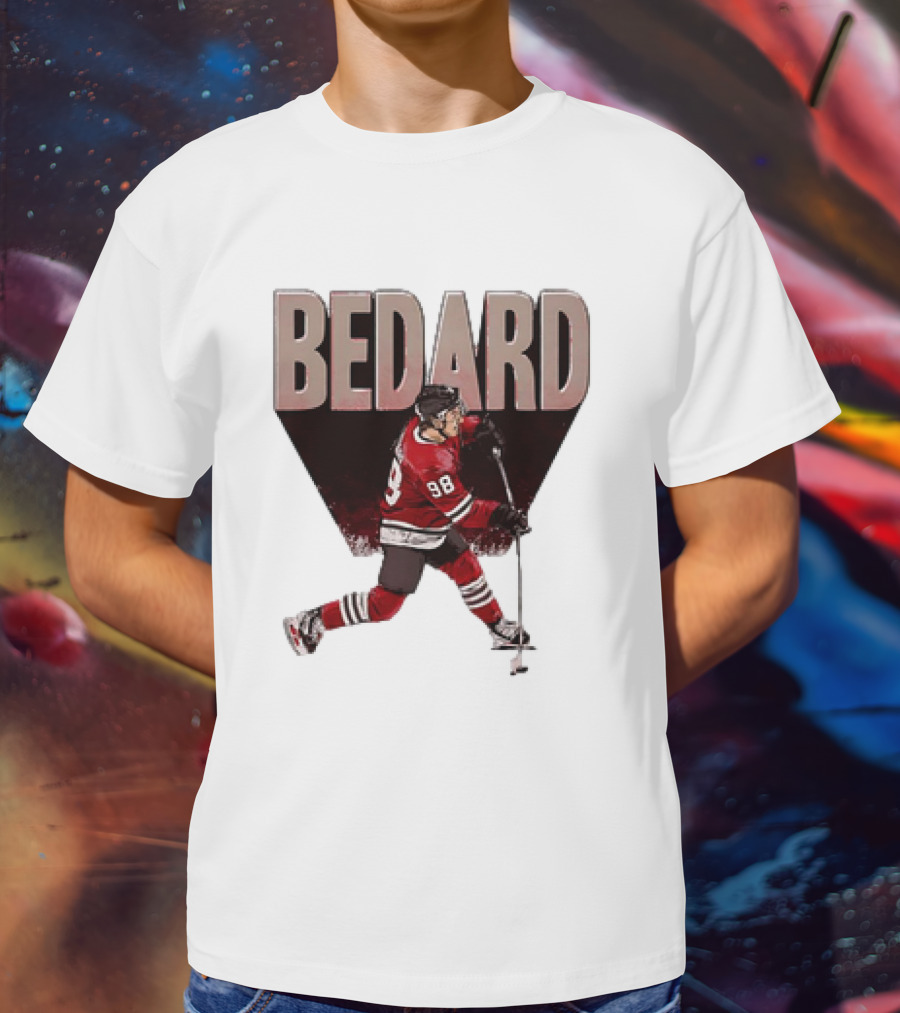 Connor Bedard Chicago Blackhawks NHL Hockey Number 98 Vintage Style T-Shirt
