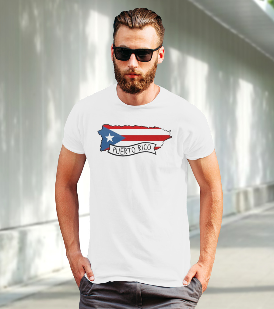 Dayjaavu Puerto Rico Flag And Island Map T-Shirt