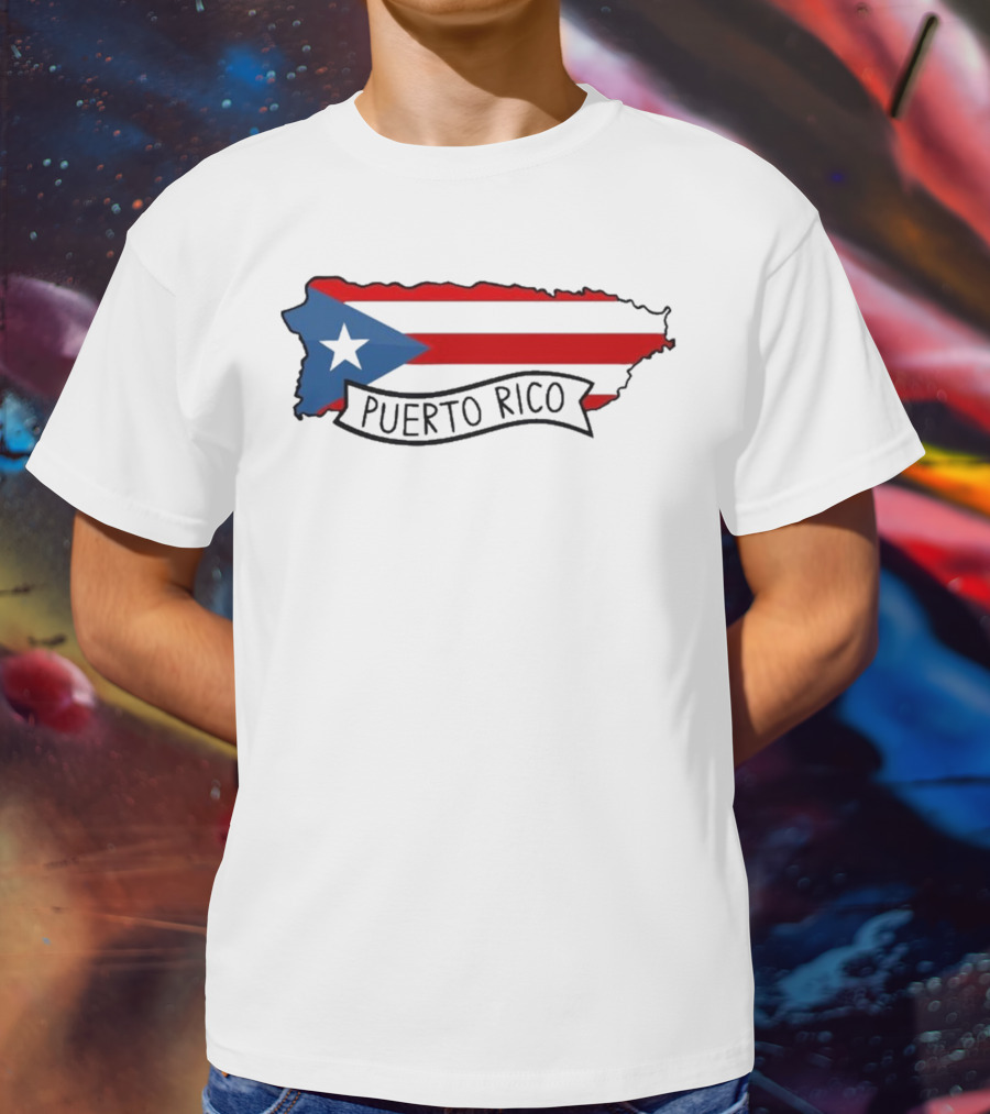Dayjaavu Puerto Rico Flag And Island Map T-Shirt