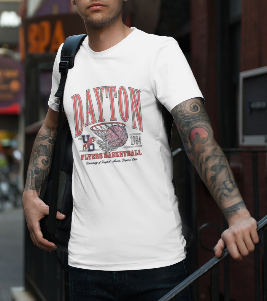 Dayton Flyers Basketball 1983 84 College Basketball Team Vintage Style T-Shirt