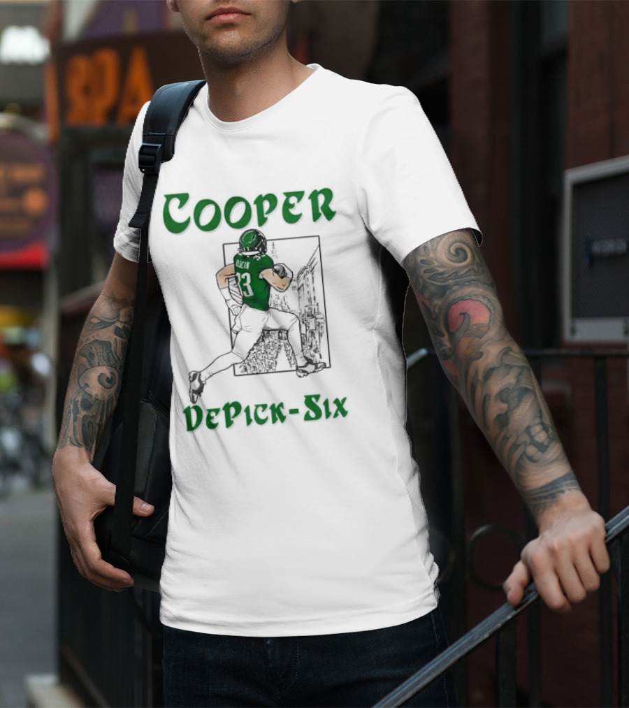 Cooper DePick-Six Cooper Philadelphia Eagles Football Player Illustration T-Shirt
