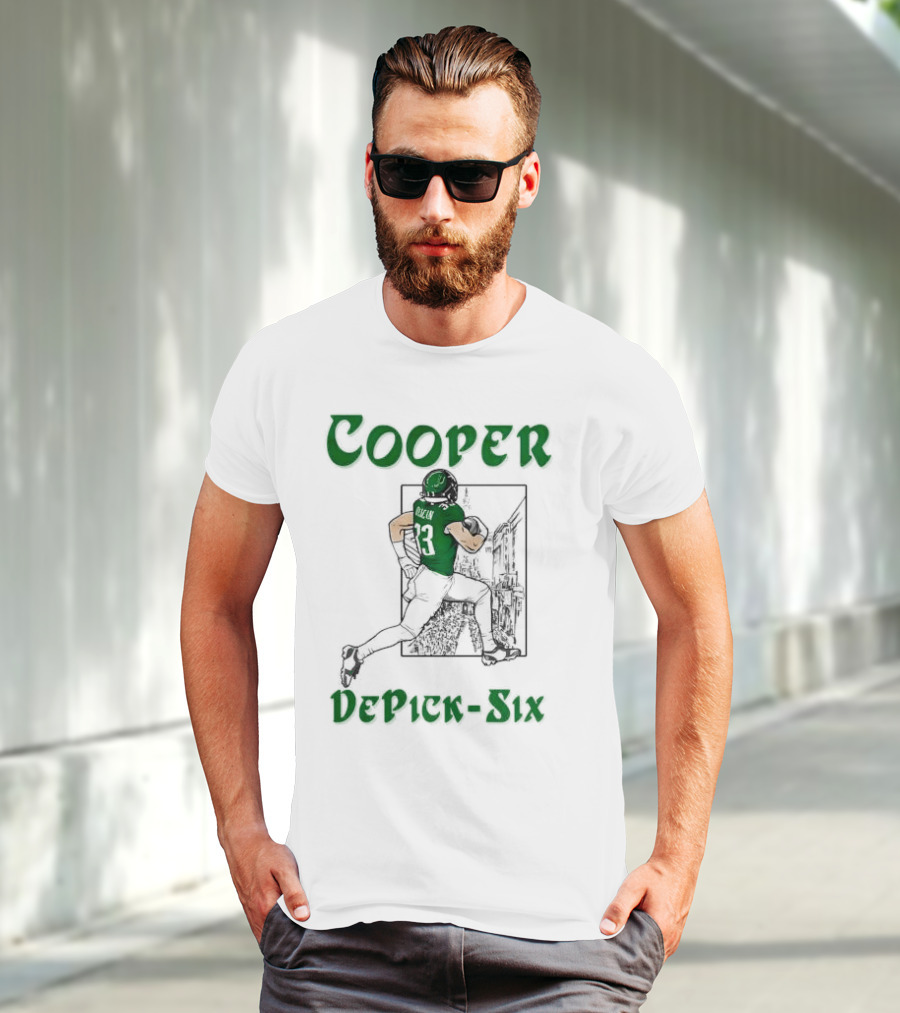 Cooper DePick-Six Cooper Philadelphia Eagles Football Player Illustration T-Shirt