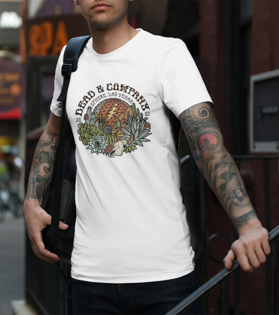 Dead & Company March 2025 Sphere Las Vegas NV Cactus Lightning Bolt T-Shirt