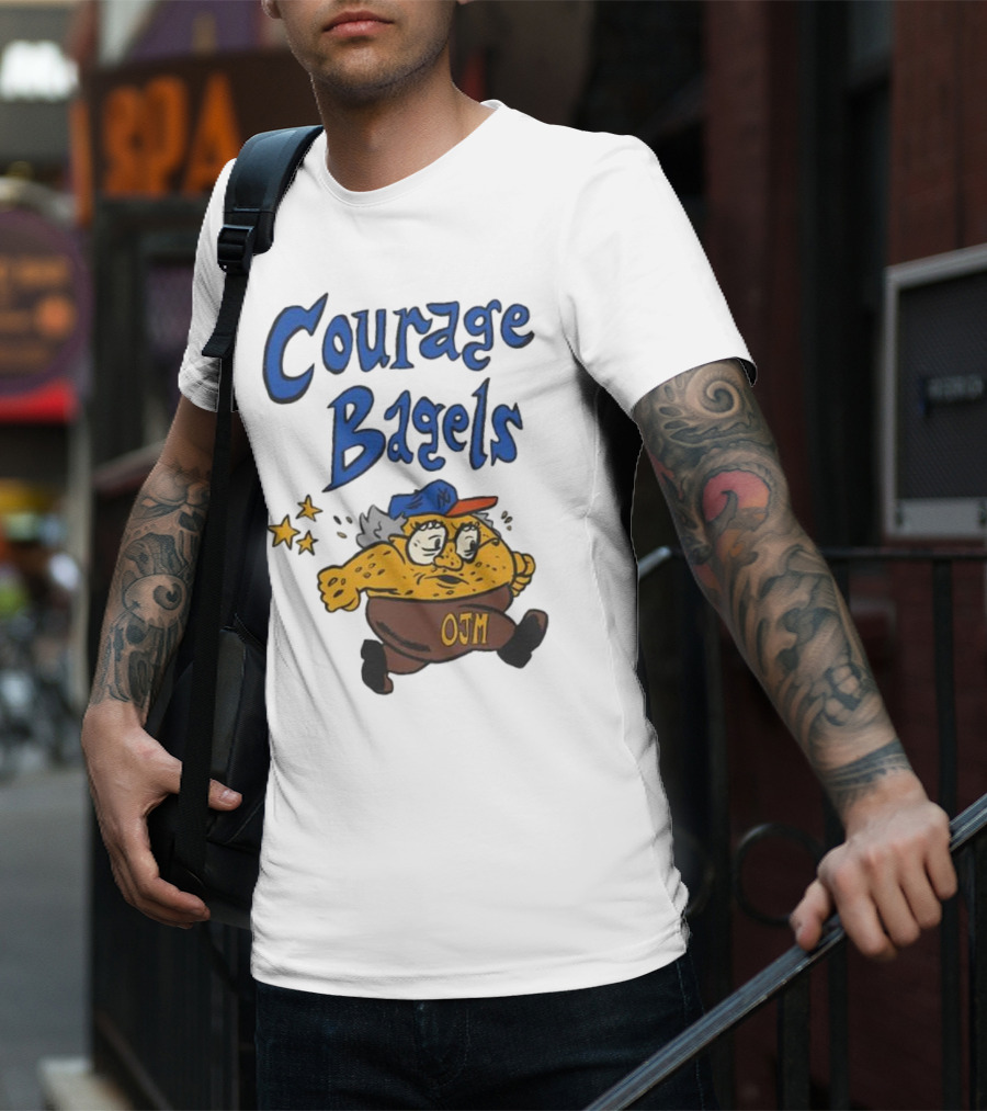 Courage Bagels OJM Character With New York Mets Cap T-Shirt