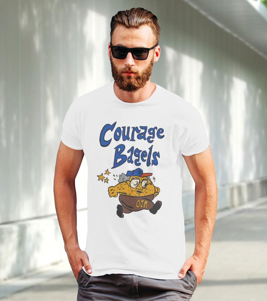 Courage Bagels OJM Character With New York Mets Cap T-Shirt