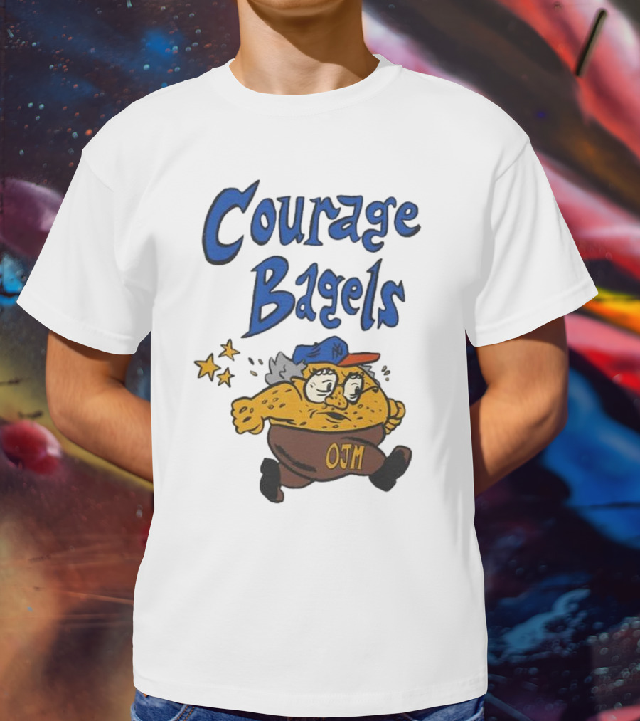 Courage Bagels OJM Character With New York Mets Cap T-Shirt
