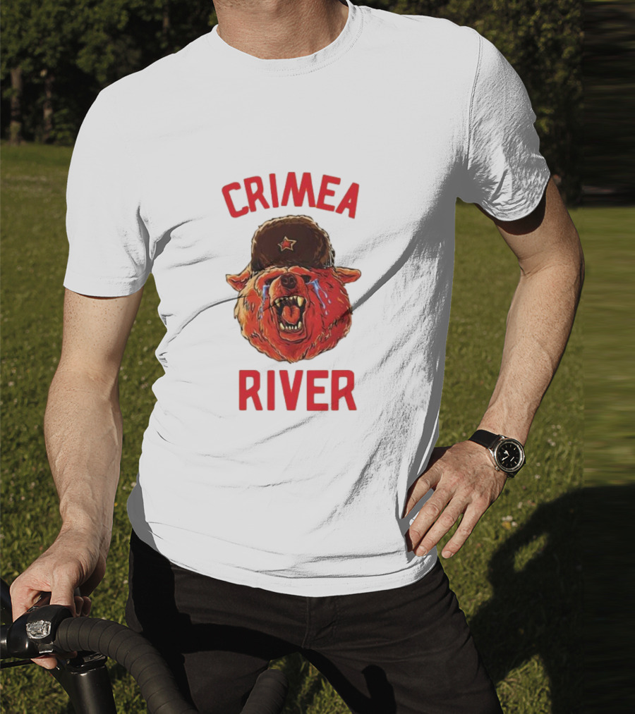 Crimea River Bear In Soviet Hat Crying Russia T-Shirt