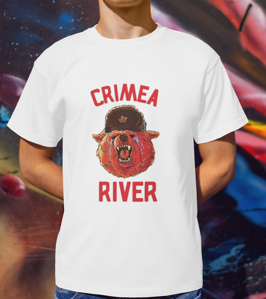 Crimea River Bear In Soviet Hat Crying Russia T-Shirt