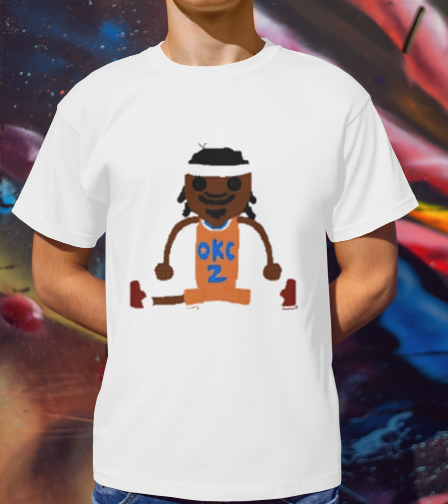 Oklahoma City Thunder Shai Gilgeous-Alexander Crochet Style OKC 2 T-Shirt