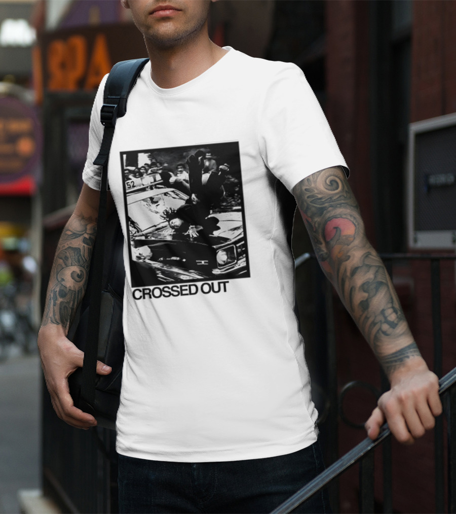 Crossed Out Never Forget Protest Scene Vintage Photography T-Shirt
