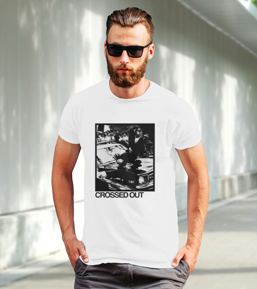 Crossed Out Never Forget Protest Scene Vintage Photography T-Shirt
