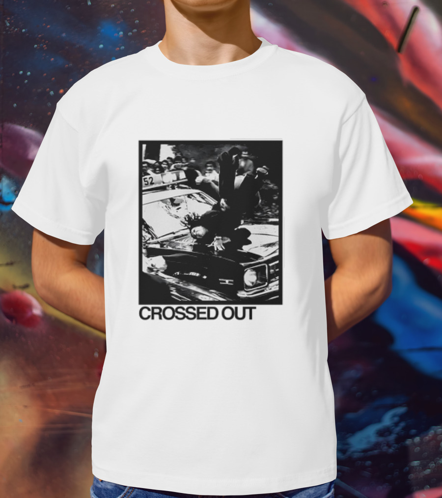 Crossed Out Never Forget Protest Scene Vintage Photography T-Shirt